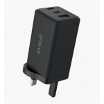 Proove Pocket GaN Max 100W – sienas lādētājs ar 2× Type-C un Type-A, Melns UK Rozete